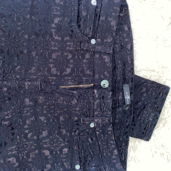 7 FOR ALL MANKIND Skinny Jean Black Jacquard - Picture 4 of 6